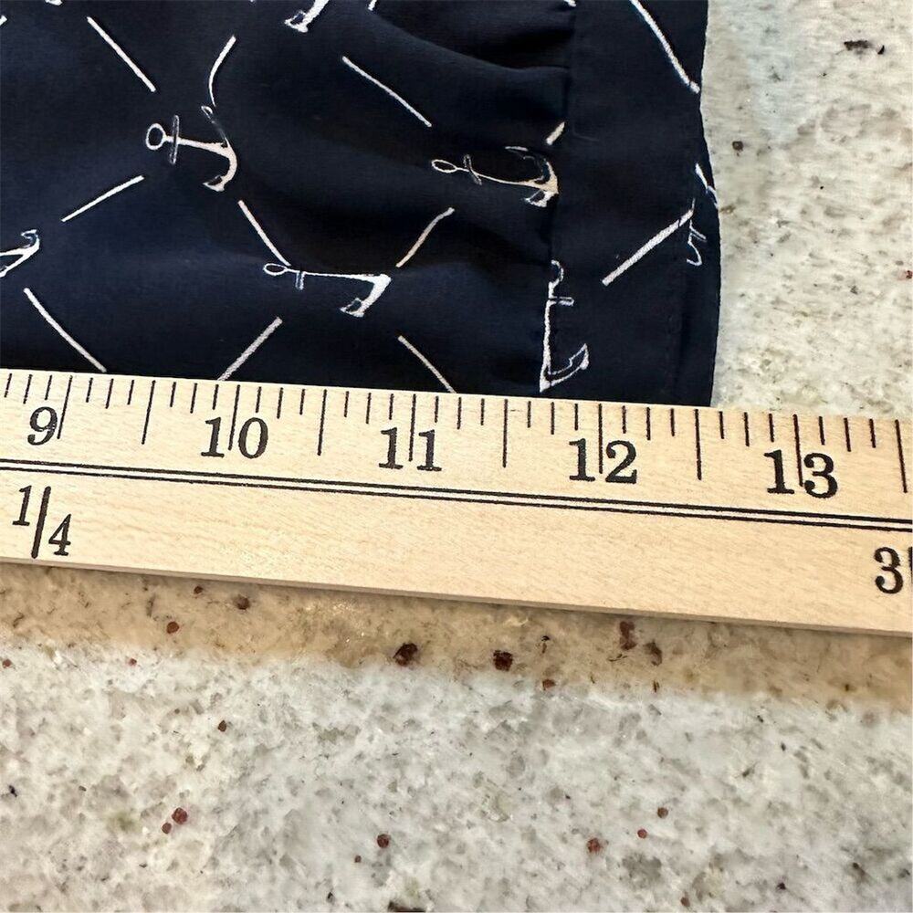 Charter Club Women's Navy Anchor-Print V-Neck Blouse Size‎ S - Picture 8 of 9